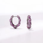Pink Sapphire Diamond Hoop Earrings