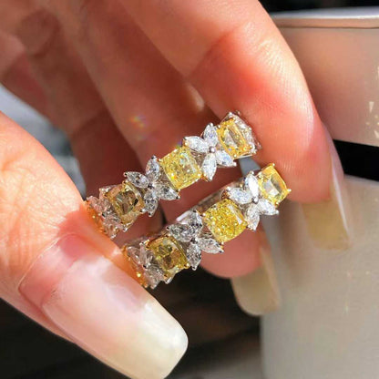 Multi-Shape Half Band Ring