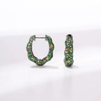 Green Sapphire Hoop Earrings