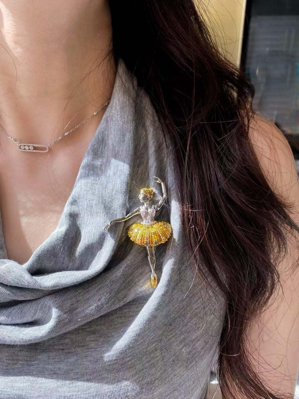 Ballerina Brooch / Pendant – 3ct Diamond