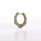 18K Yellow Gold Yellow Sapphire Diamond Hoop Earrings