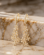 Rose Cut Diamond 18 Karat Gold Earrings