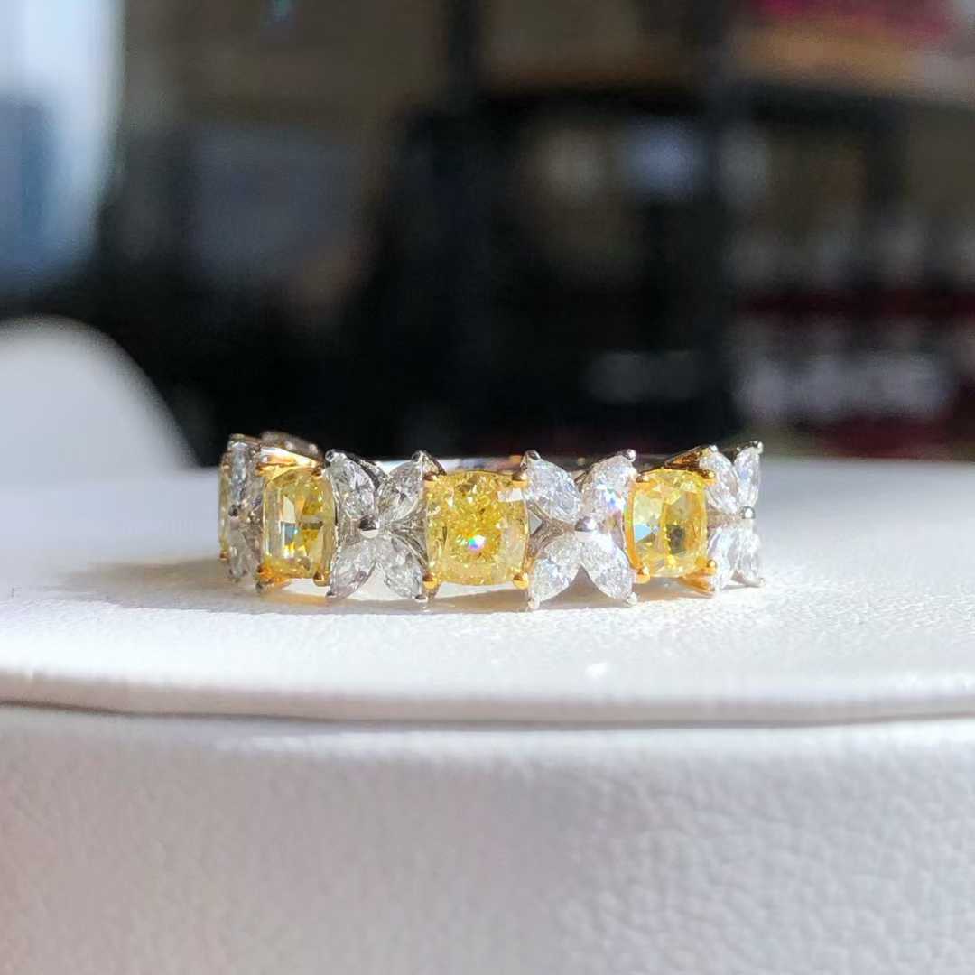 Multi-Shape Half Band Ring