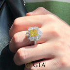 Bague diamant jaune vif