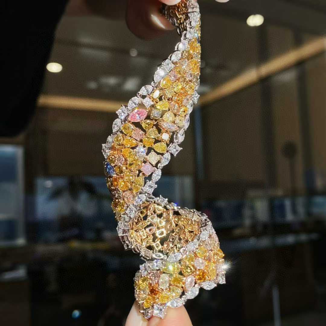 Multicolored Natural Diamond Bracelet — 30 Carats