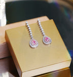 18K Gold 1.00ct Pear-Cut Pink Diamond Threader Earrings