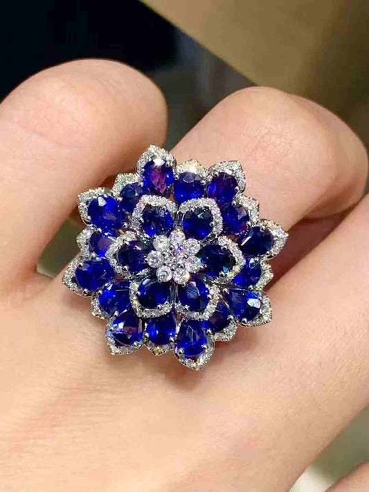 Blue Sapphire Diamond Cocktail Ring