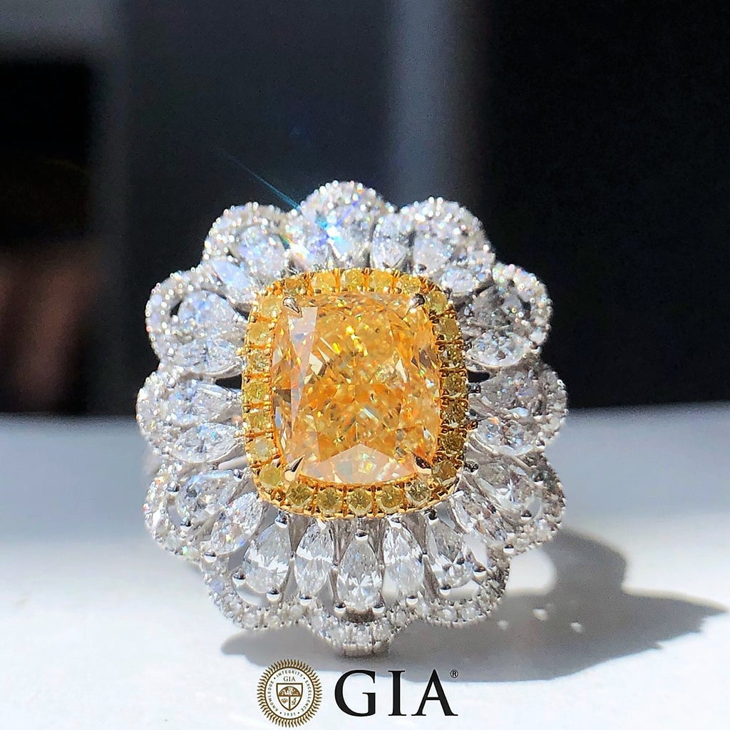 3 Carat Yellow Diamond Ring