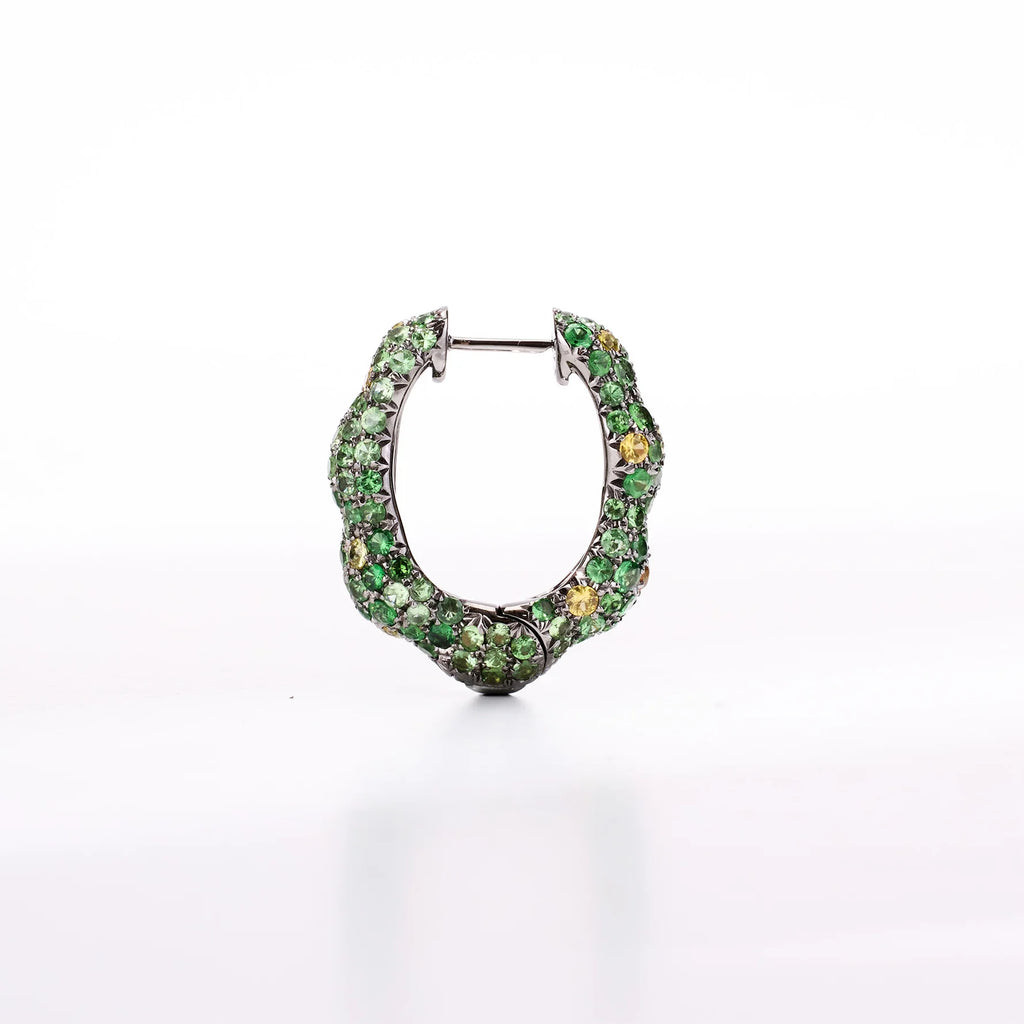 Green Sapphire Hoop Earrings
