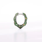 Green Sapphire Hoop Earrings