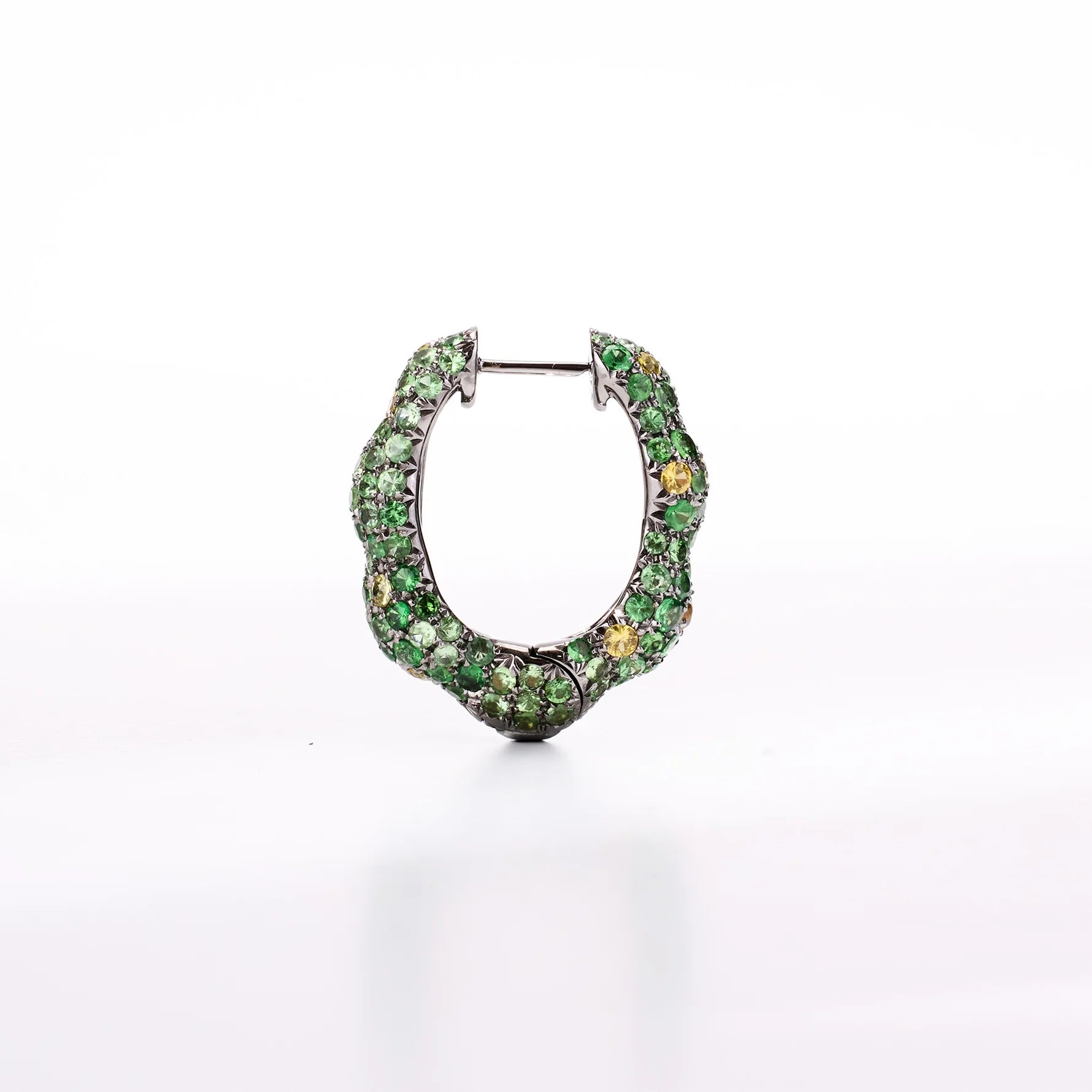 Green Sapphire Hoop Earrings