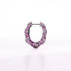 Pink Sapphire Diamond Hoop Earrings