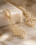 Rose Cut Diamond 18 Karat Gold Earrings