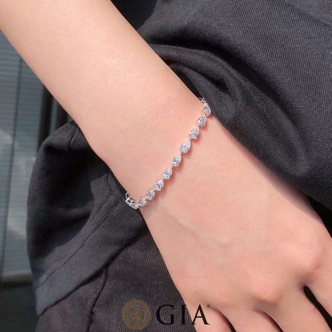 Pear Shape Diamond Tennis Bracelet