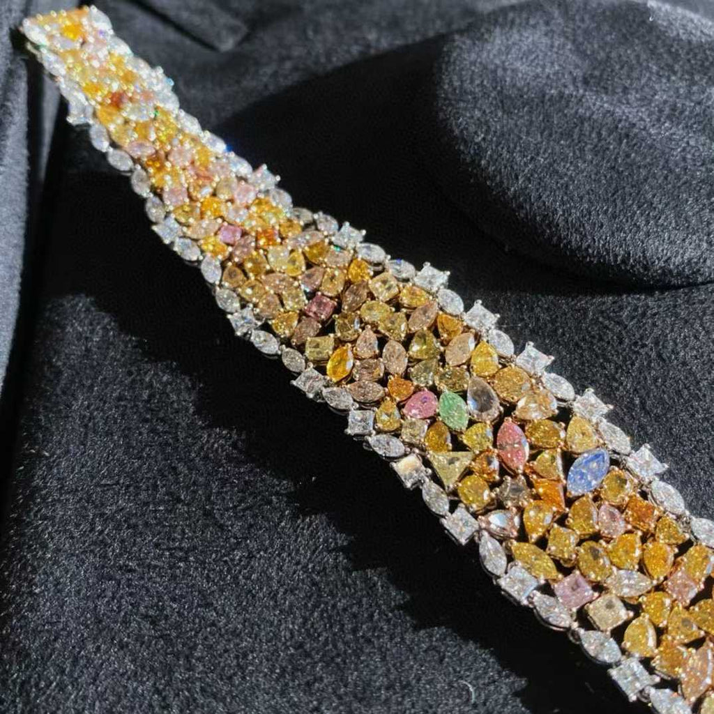 Multicolored Natural Diamond Bracelet — 30 Carats