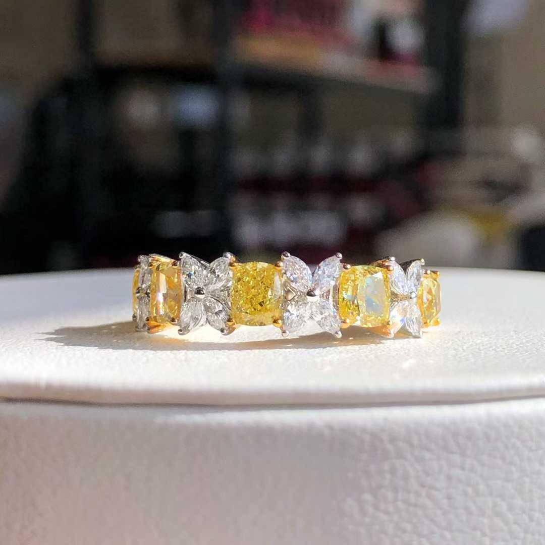 Multi-Shape Half Band Ring
