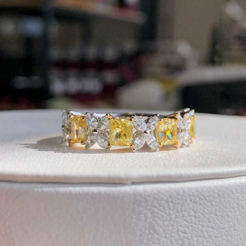 Multi-Shape Half Band Ring