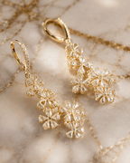 Rose Cut Diamond 18 Karat Gold Earrings