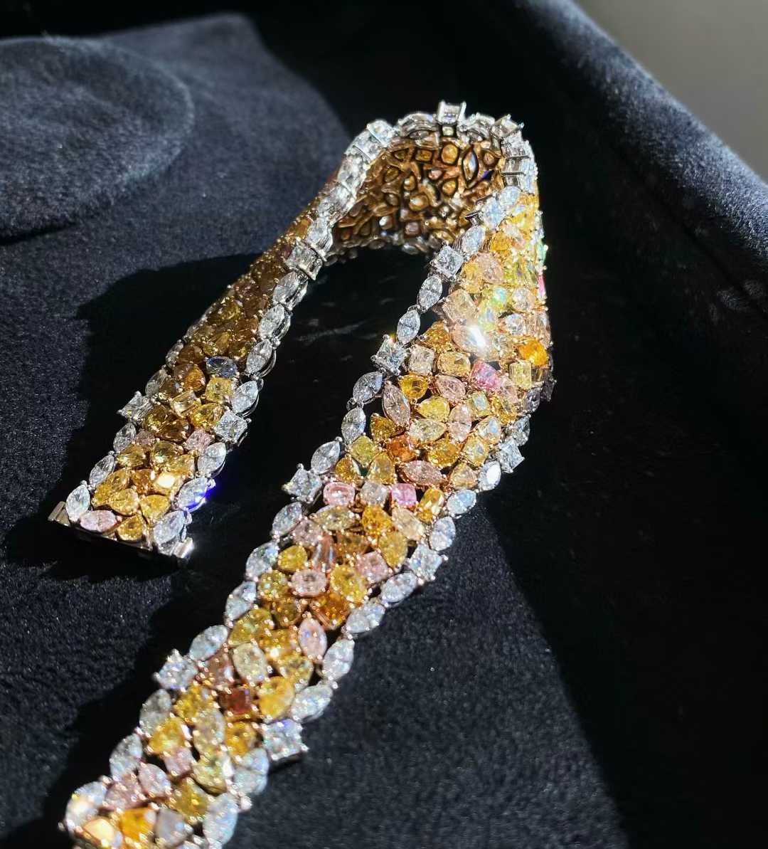 Multicolored Natural Diamond Bracelet — 30 Carats