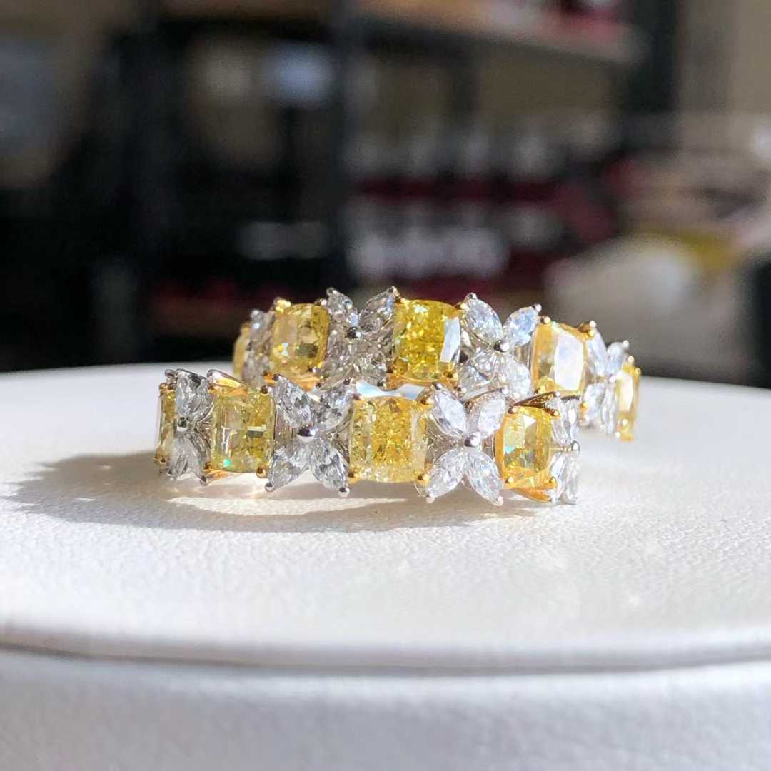 Multi-Shape Half Band Ring