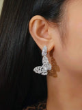 Butterfly Drop Earrings  18K White Gold & Natural Diamonds