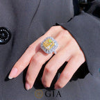 GIA Certified 8ct Yellow & White Diamond Engagement Ring – 18k Gold