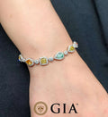 Bracelet en diamants colorés multiformes certifié Gia 
