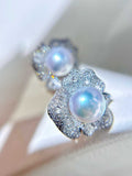 18K Pearl Diamond Earrings