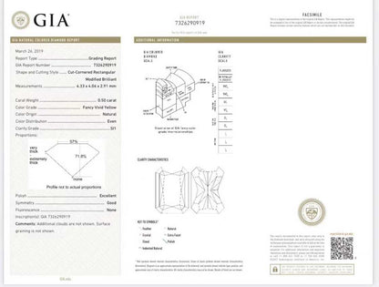 Vivid Yellow Diamond Cross Necklace