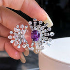 Intense Violet Sapphire Diamond Cocktail Ring