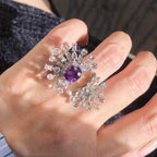 Intense Violet Sapphire Diamond Cocktail Ring