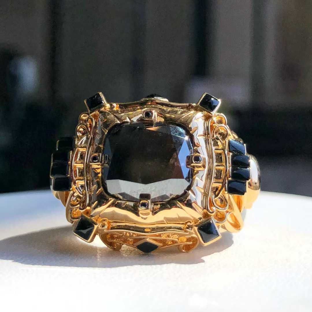 8CT Natural Black Diamond Men's Ring GIA Certified
