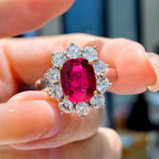 GRS-Certified 2.52ct Unheated "Pigeon's Blood" Ruby Diamond Ring