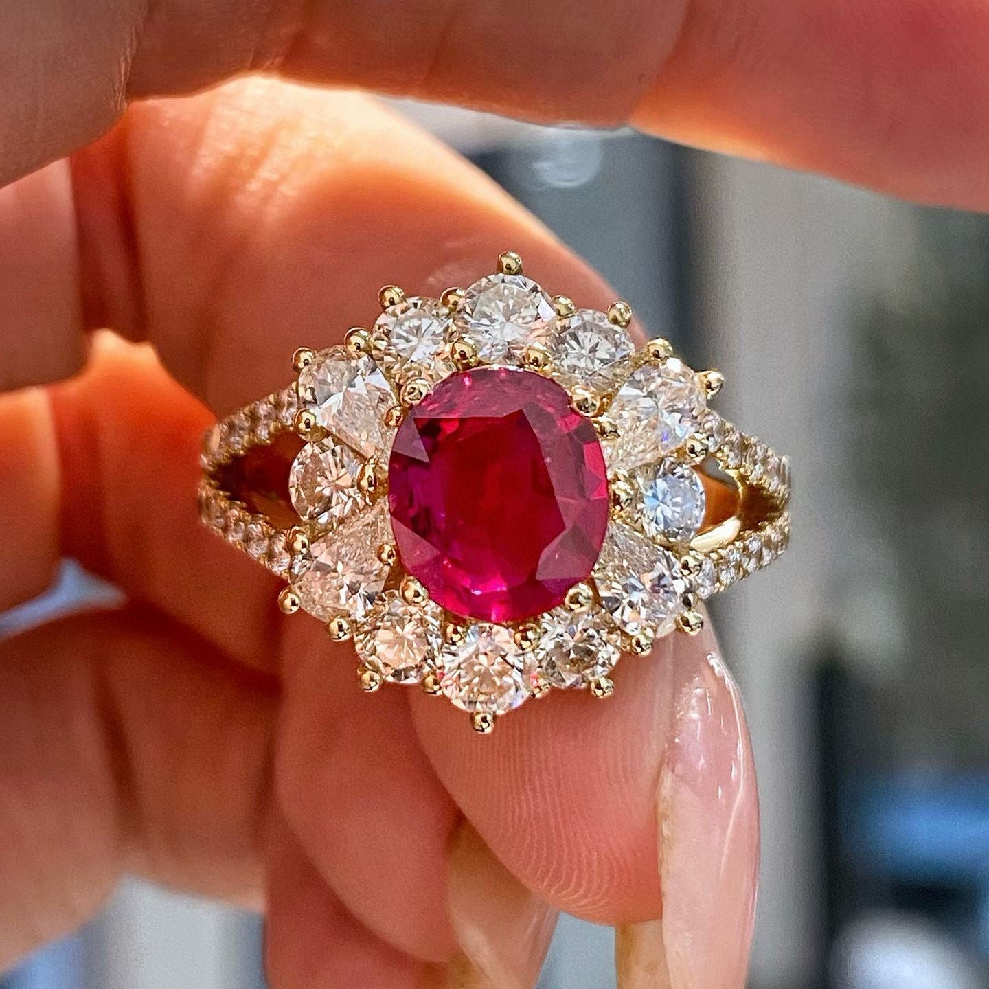 2.03ct GRS Ruby Diamond Ring