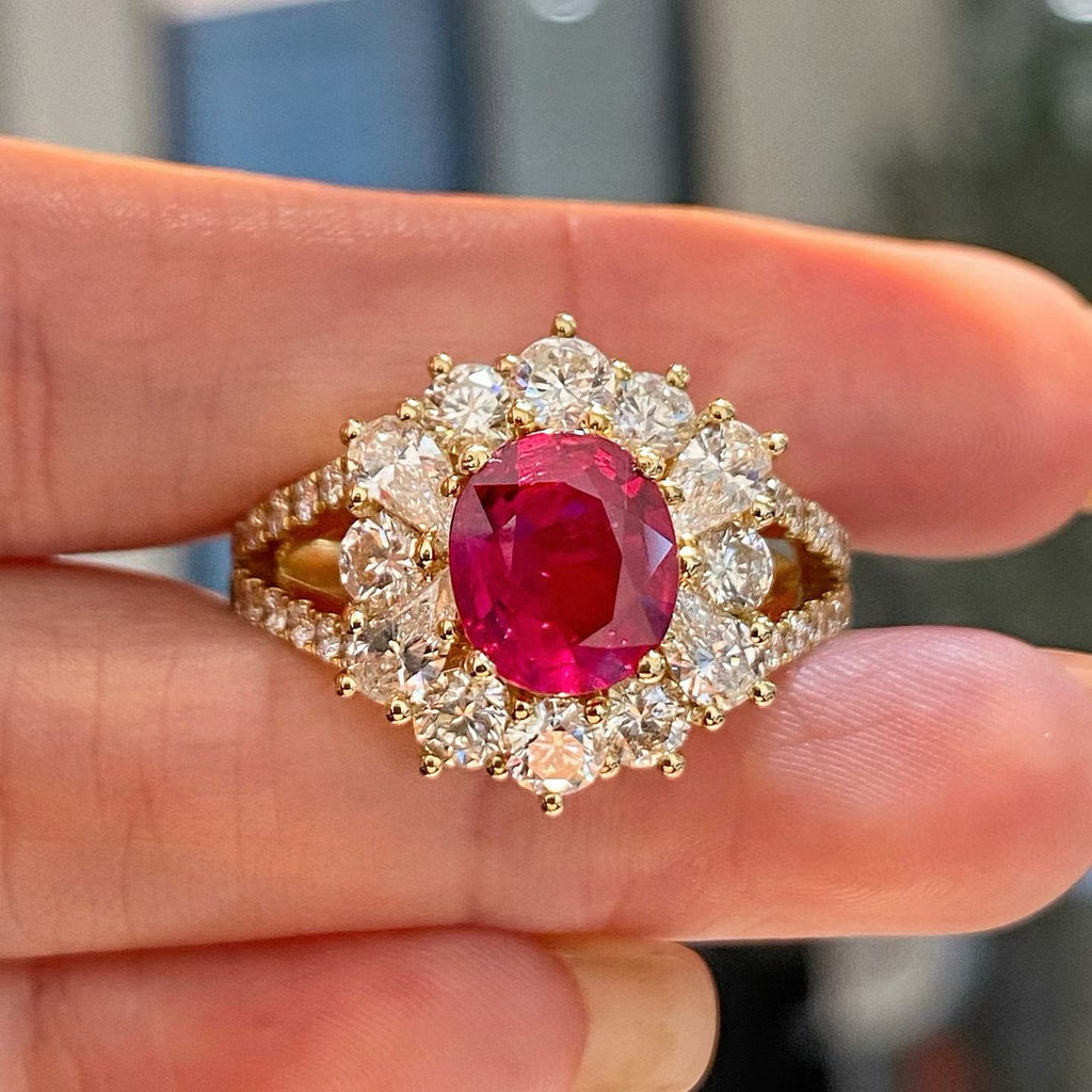 2.03ct GRS Ruby Diamond Ring