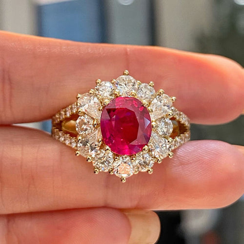 2.03ct GRS Ruby Diamond Ring
