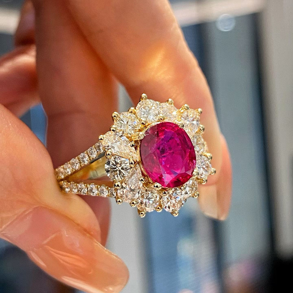 2.03ct GRS Ruby Diamond Ring