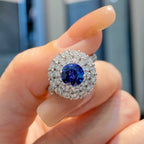 Royal Blue Sapphire Diamond Ring
