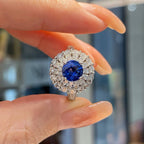 Royal Blue Sapphire Diamond Ring