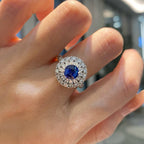 Royal Blue Sapphire Diamond Ring