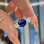 2.51ct Royal Blue Sapphire Diamond Ring
