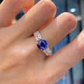2.51ct Royal Blue Sapphire Diamond Ring