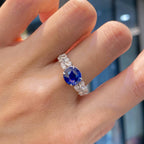 2.51ct Royal Blue Sapphire Diamond Ring