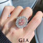 3.00 Carat Orange Pink Diamond Ring