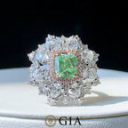 GIA 2.02ct Fancy Yellow-Green Diamond Halo Ring