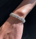  Luxury Diamond Bracelet in 18K White Gold, Mixed Shapes, 15.62 Carats, 18cm