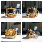8CT Natural Black Diamond Men's Ring GIA Certified