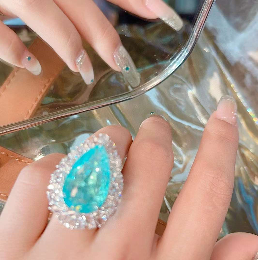 22ct  Paraiba Tourmaline Diamond Cocktail Ring