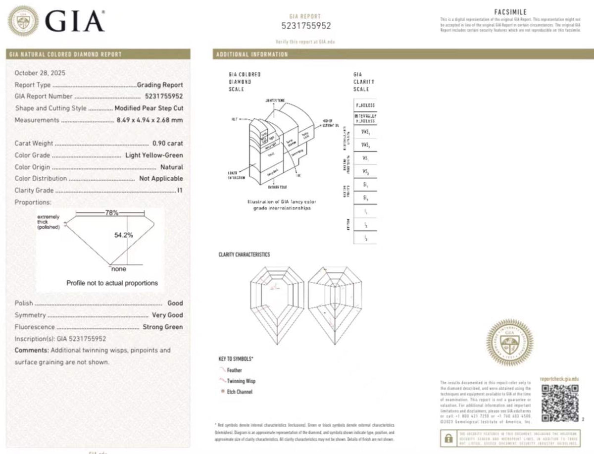 GIA 0.90ct Shield-Cut Green Diamond Ring