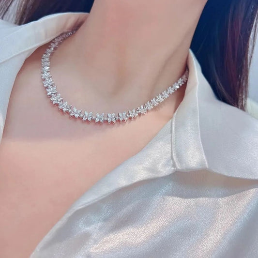 Marquise Diamond Choker Necklace in 18k white gold